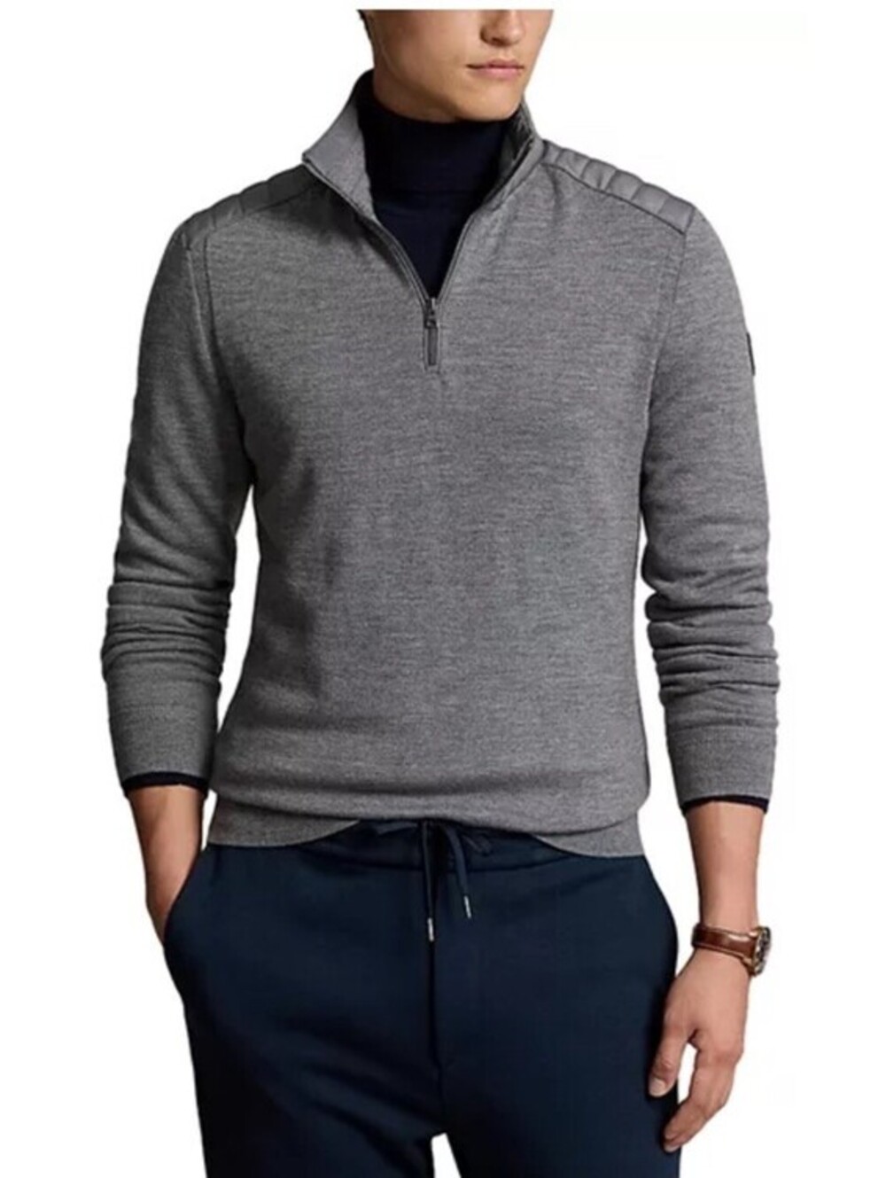 Polo Ralph Lauren Men’s Cotton Quarter Zip Sweater In Gray Size L Bloomingdale’s